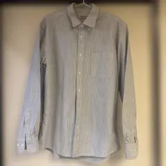 ストライプ メンズLサイズ 長袖シャツ無印