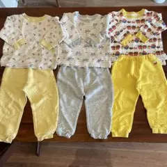 ユニクロ キルトパジャマ 100 3点セット