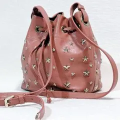 ✨美品✨JIMMY CHOO 巾着 ショルダーバッグ スタッズ ピンク 星型のサムネイル