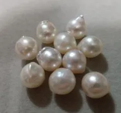 あこや真珠　片穴　ルース　10個　真珠　8〜8.5mm　パール　バロック