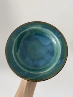 Z*ト様 大嶺實清 大皿21cm青緑釉 器 陶芸 やちむん 沖縄 作家もの