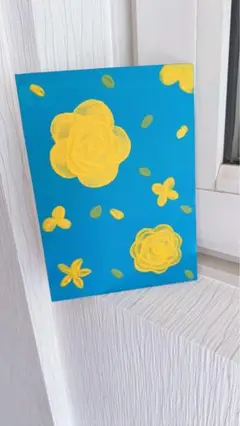テクスチャーアート、黄色いかわいいお花です