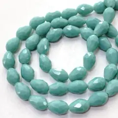 杏*様 bm489/SALE！ガラスビーズ◇多面カット　ぷっくりドロップ形　1連