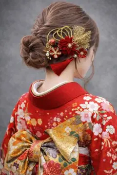 成人式　結婚式　七五三　つまみ細工　髪飾り　ヘッドドレス　ヘッドパーツ