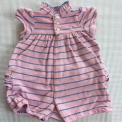 ラルフローレン 半袖　ロンパース サイズ70 ピンクボーダー