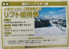 湯沢高原スキー場招待券2枚 2026年最新】湯沢パークスキー場の人気アイテム - メルカリ