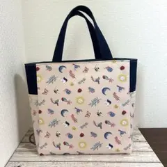 サイドポケット付きトートバック　ハンドメイド　キャスキッドソン