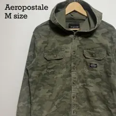 Aeropostale 迷彩柄 ワークシャツ フード付き M ミリタリー