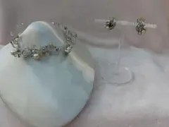 パールとクリスタルのブライダルアクセサリーセット