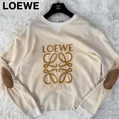 LOEWE ロエベ アナグラム レザーエンボス エルボーパッチ ニットスウェット