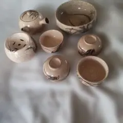陶器製急須と湯飲みセット