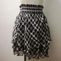 【INGNI】黒チェック三段フリルスカート
