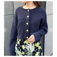 COCODEAL ショートツイードライクニットジャケット