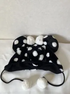 ミニーちゃんファンキャップ　黒　ドット