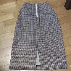 ByeBye千鳥格子柄 フロントジップ タイトスカートMのサムネイル