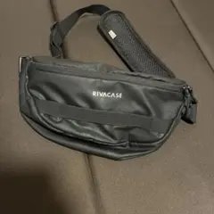 RIVACASE ボディバッグ ウエストポーチ ブラック カモフラ