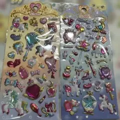 ユニコーン＆宝石エンボスシール2シートセット