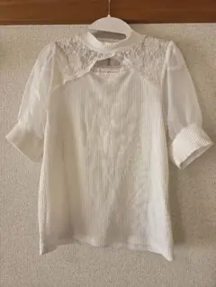 レディース　トップス 五分袖レース