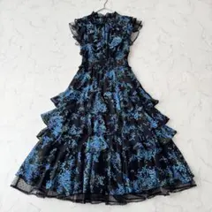 極美品 ERUKEI エルケイ フラワープリント ティアードワンピース フリル