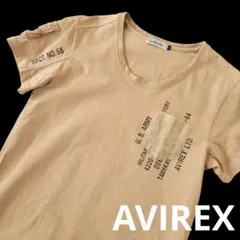 AVIREX 半袖Tシャツ クルーネック サンドベージュ