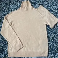 ユニクロ3Dカシミヤ100%タートルネックセーター イエロー M