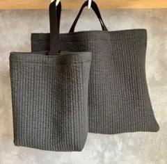 レッスンバック シューズ袋 ブラック シンプル 無地 ヌビ 韓国生地 絵本バック