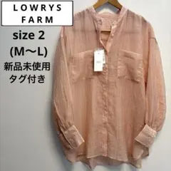 【タグ付き未使用品】ローリーズファーム シアーシャツ ピンク 長袖 バンドカラー