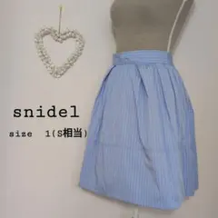 snidel タフタ　バルーン　ミニスカート　S　ストライプ　ライトブルー