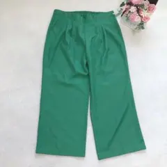 スマイルランド カジュアルパンツ 大きいサイズ 3L ボトム カラーパンツ 緑