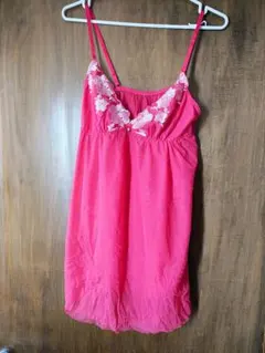 ピンク 刺繍キャミソール