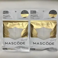 新品　MASCODE 3Dマスク アイボリー×ピンク紐 Mサイズ 7枚入 2袋のサムネイル