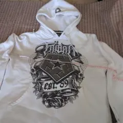 TRIBAL パーカー ホワイト スカル バラ
