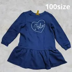 【同梱割OK】Polo キッズ　ネイビー 長袖ワンピース　100サイズ