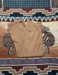 40s~50s レーヨン ギャバジン スラックス 2タック ネイビー 美品