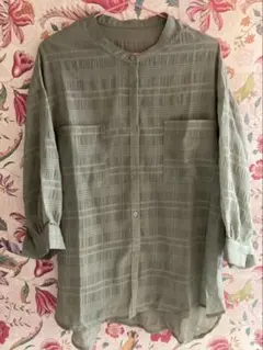しまむら　フレッシュグリーン　シフォンシャツ　ブラウス　サイズL L