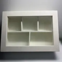 ホワイトプラスチック アクセサリーケース 5仕切り