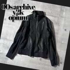 y2k opium coating riders jacket 2000's