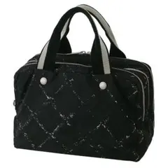 シャネル CHANEL 旧トラベルライン ミニボストン ハンドバッグ ブラック