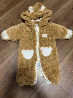 クマ耳付きフリースアウター　50〜60cm