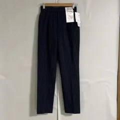 【新品】オールスタイルテーパードパンツ S ネイビー ストライプ