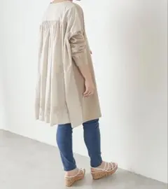 25SS✨定価2.5万円✨ビアズリー 切り替えギャザーチュニック