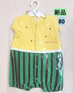 スイカロンパース80 なりきりロンパース80 スイカ柄　半袖ロンパース80 新品