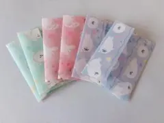 【ハンドメイド】しろふわアニマル 6枚