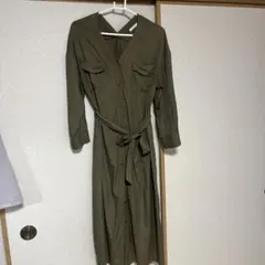 DONA MARIE カーキ ロングシャツワンピース