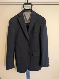 ネイビー チェック柄 ビジネススーツ