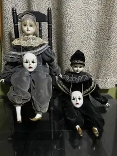 フレンチタイプオールビスクドール　道化師ピエロ　2.75インチ フレンチタイプ道化師ピエロオールビスクドール 2.75インチ