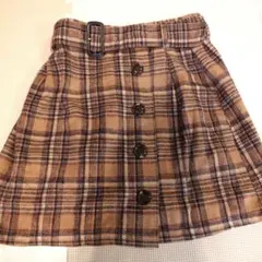 ブラウン チェック柄 ミニスカート サイズS