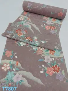 小紋 金彩 紋意匠 桜 椿 正絹 反物 T7941 - メルカリ