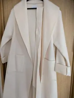 新品タグ付】L'ACADEMIE ウールリバー ロングコート 白 アイボリー
