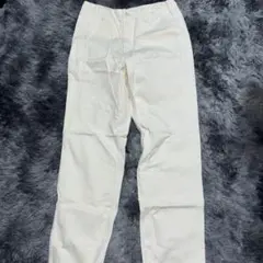 ホワイト ストレートデニム パンツ